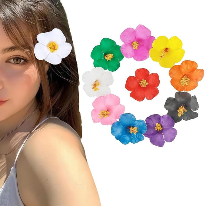 Bloemen Haarklem Set - Bloem Spelden - Zomerse Styling - Stevige Grip - 10 Stuks - Multicolor