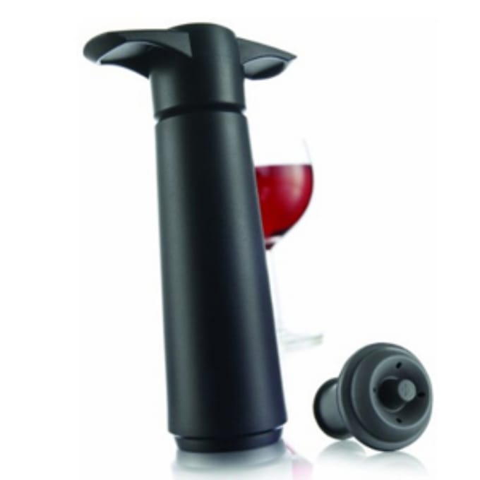 Vacu Vin Wine Saver Zwart | Vacuüm Wijnpomp | 1 Vacuum Wine Stopper