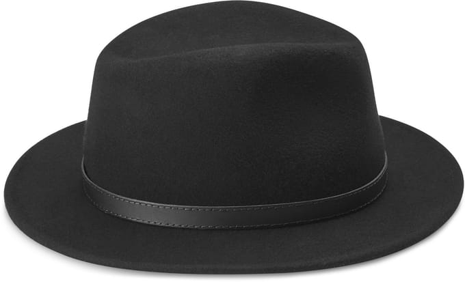 Flavio Zwarte Wollen Moda Fedora met Platte Rand