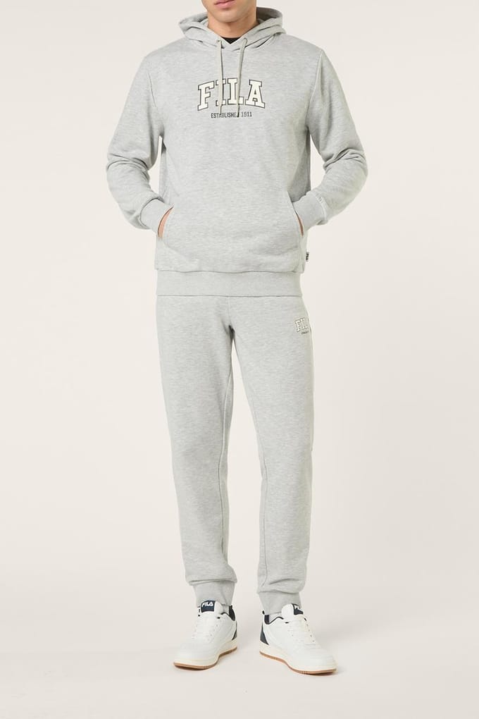 FILA Rifredi Regular Graphic Hoodie Light Grey Melange Größe: M | Kaputzenpullis Outlet | Herren | Grau