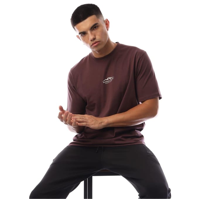 Marshall Artist Heren T-shirt met berglogo, normale pasvorm (Afb.)