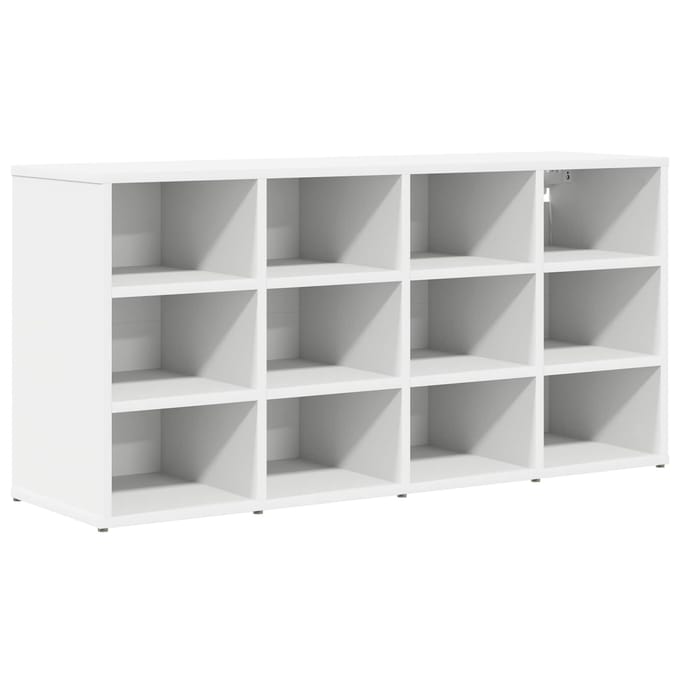 vidaXL - Schoenenkast - 103 - x - 30 - x - 51 - cm - Bewerkt - hout - Wit