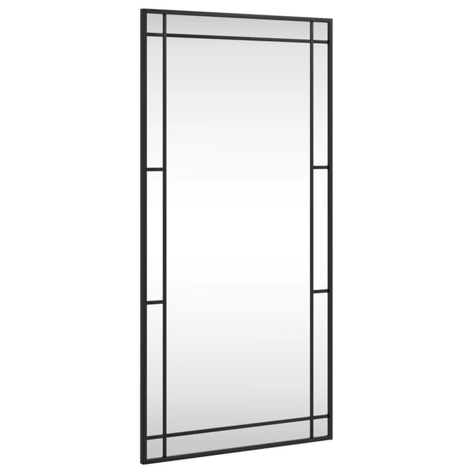 vidaXL - Wandspiegel - rechthoekig - 50x100 - cm - ijzer - zwart