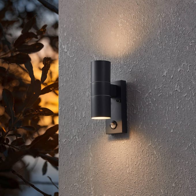 EGLO Riga 5 Wandlamp Buiten - GU10 - 21,5 cm - Sensor - Antraciet