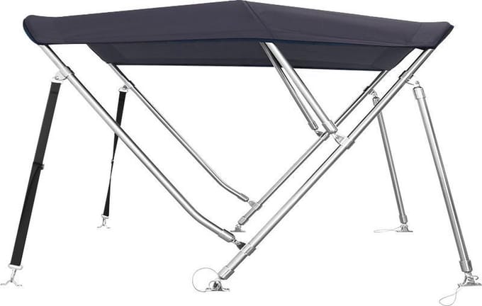 3 Boog RVS Biminitop Zonnetent ZWART H91 cm Breedte 170-182 cm