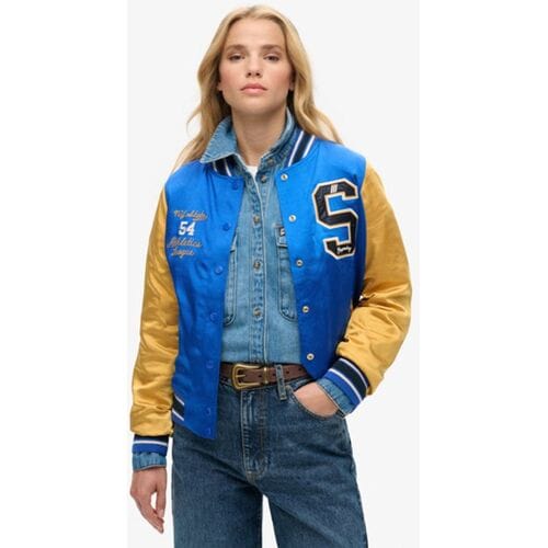 Superdry Luxe Varsity jas Blauw Grootte: 36