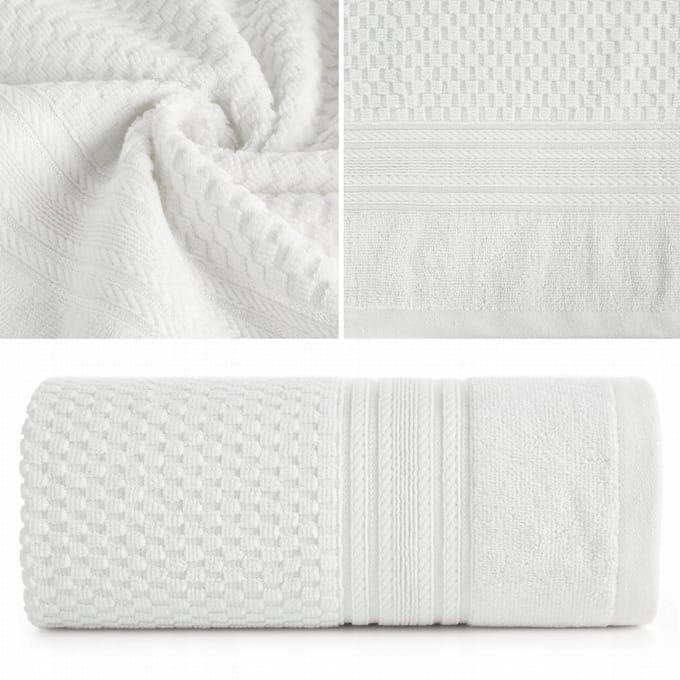 Luxe Katoenen Badhanddoek Davos Wit 50x90 cm - 500 gsm