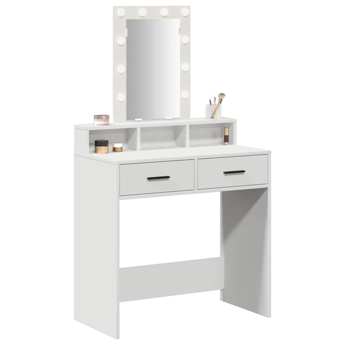 vidaXL - Kaptafel - Wit - 79 - x - 41 - x - 140 - cm - Bewerkt - hout