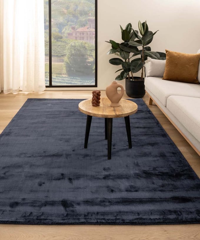 Viscose vloerkleed - Pearl marineblauw 250x340