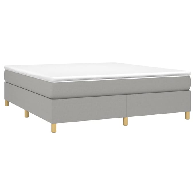 vidaXL - Boxspring - met - matras - stof - lichtgrijs - 160x200 - cm