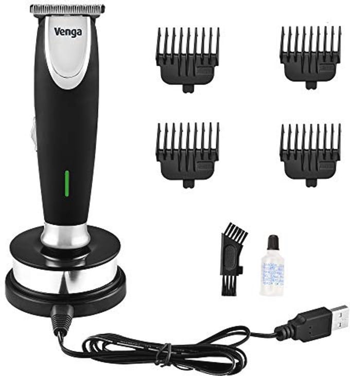 Baardtrimmer voor heren - Snoerloos, Snellader met USB, Dichtbij Trimdesign, Vintage Ontwerp