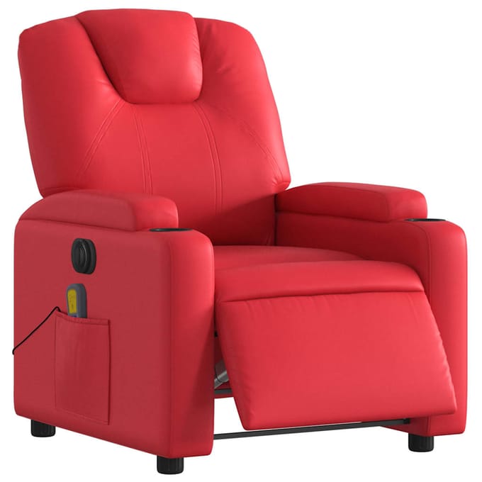 vidaXL - Massagestoel - verstelbaar - elektrisch - kunstleer - rood