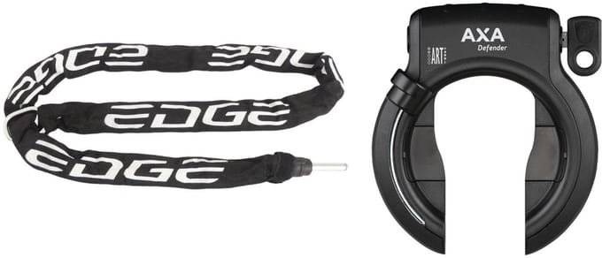 Ringslot Axa Defender mat zwart met insteekketting Edge 140cm