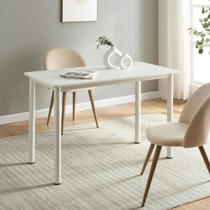 Moderne Eettafel Wit 120x60 cm voor 4 Personen