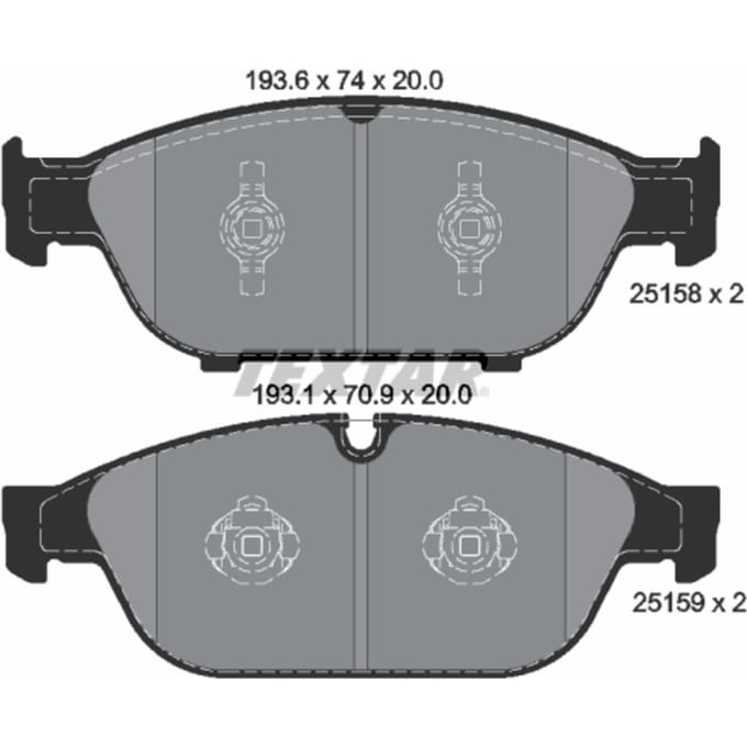Remblokset TEXTAR 2515802, voor