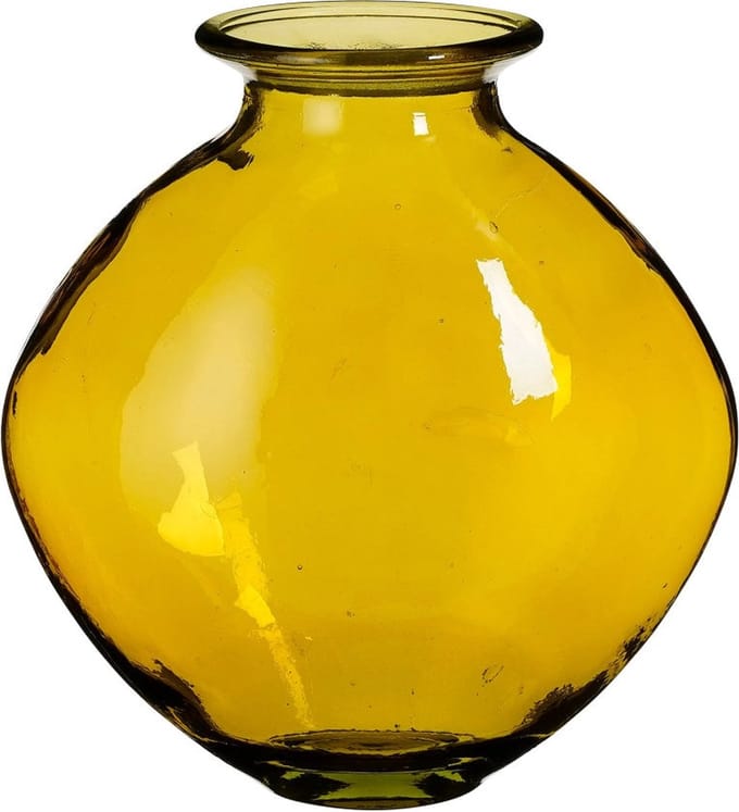 Mica Decorations Qin Vaas - 24x24x26 cm - Glas - Geel