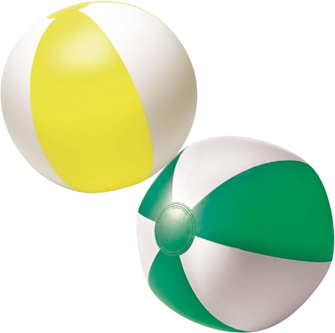 Impression Strandbal - opblaasbaar - zwembad speelgoed - geel / groen set - D26 cm