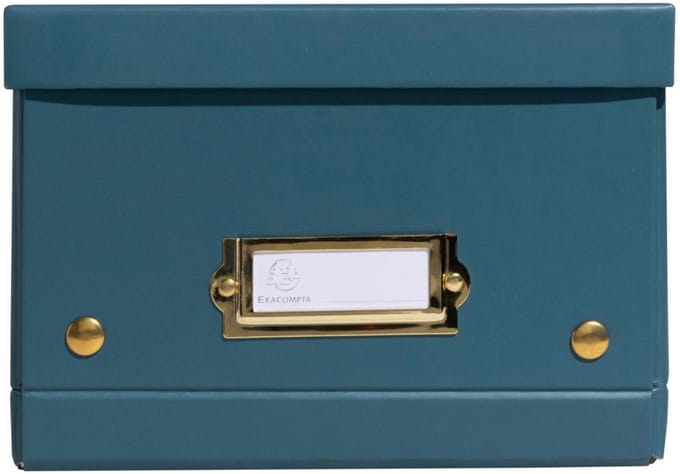 Exacompta 5x Opbergdoos in karton 20x26x15cm Neo Deco, vlak geleverd - Eendenblauw - 62253E