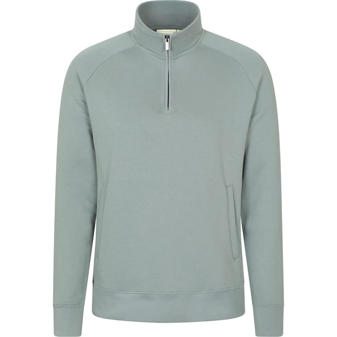 Mountain Warehouse Heren Bamburgh Trui met halve rits (Lichtgroen)
