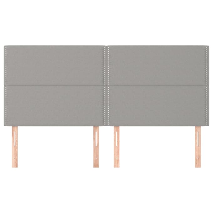 vidaXL - Hoofdbord - lichtgrijs - 200x5x118/128 - cm - stof