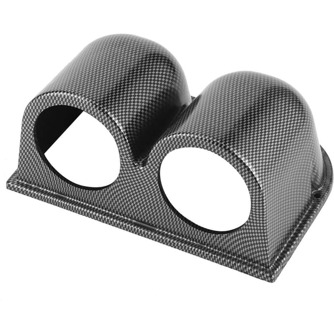 52mm 2-Gats Meterhouder Universeel Koolstofvezel Stijl Auto Dashboard Meter Pod black