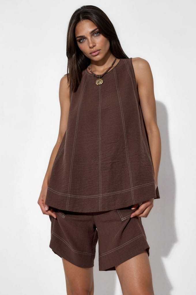 Stiksel Detail Relax Fit Co-ord Set