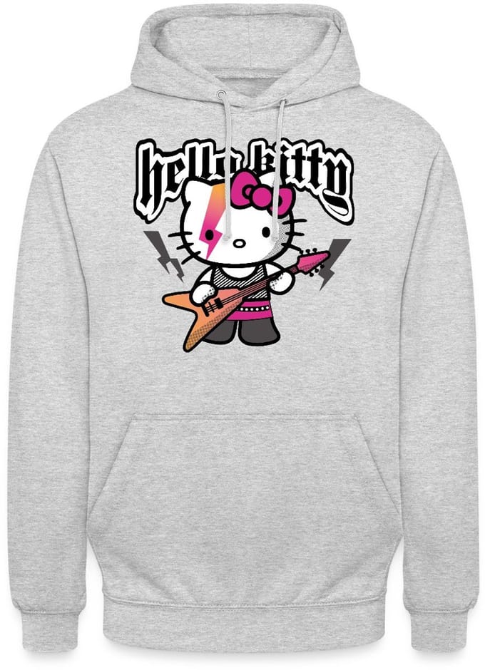Hello Kitty In Een Rockoutfit Speelt E-gitaar Hoodie Unisex