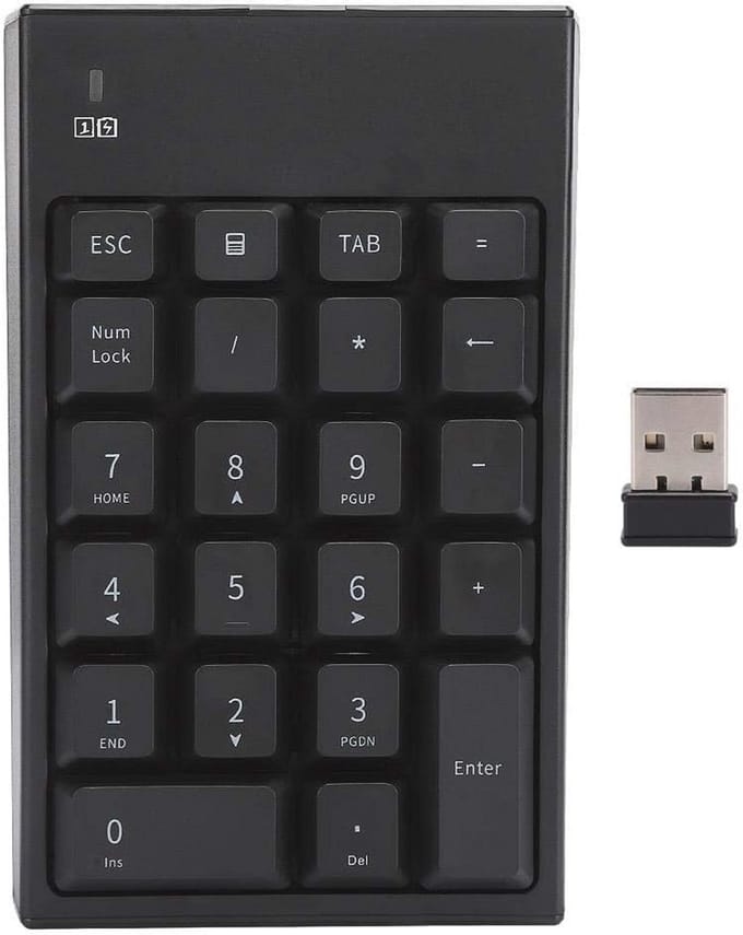 Draadloos Mini Numeriek Toetsenbord met 22 Toetsen - Ergonomisch en Draagbaar