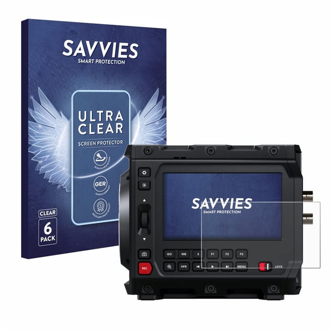Savvies - Screenprotector voor Blackmagic Design Pyxis 6K 4" - Folie Beschermfolie transparant 6 Stuks