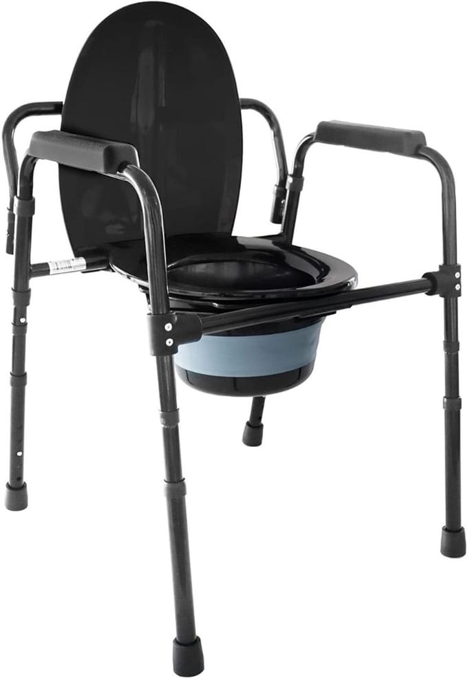 DnA® Commode - Toiletstoel - Toiletverhoger - Zwart - 55cm x 50cm x 72cm