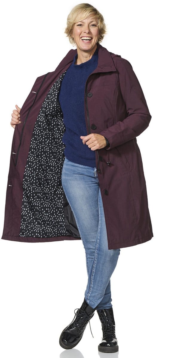 Happy Rainy Days Lange Regenjas Dames Porto Burgandy