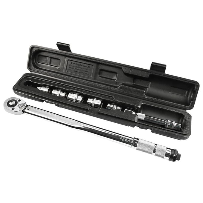 Verstelbare Momentsleutelset 12Inch 38Inch Aandrijving Steeksleutelset 28-210N.m Handgereedschap Fiets zilver