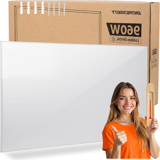 Infraroodverwarming Paneel - Verwarmingsplaat - Grote Ruimtes - Energiebesparend - 120x80cm - Wit