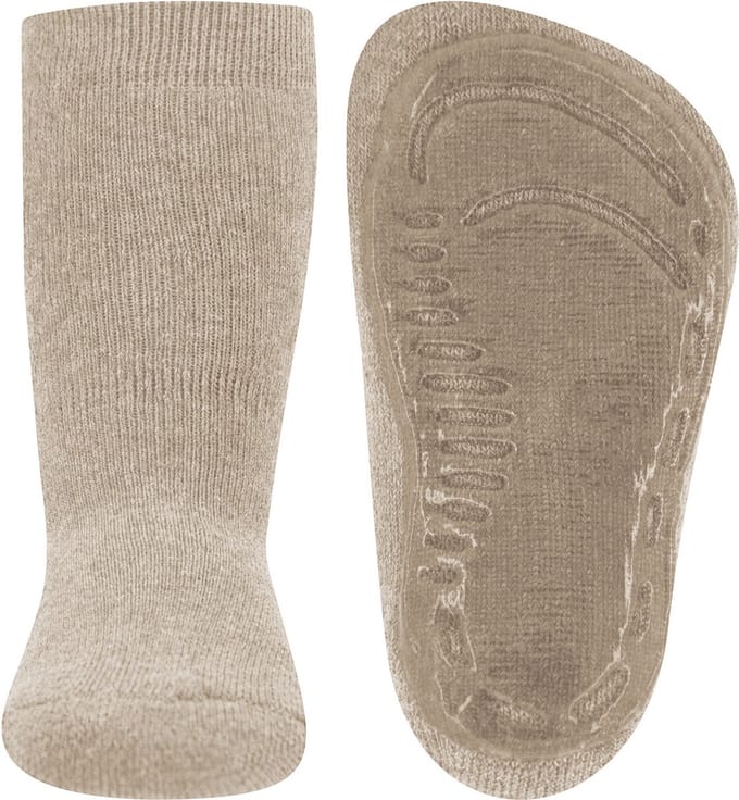 Antislip sokken – Dunkel beige melange – 39-42