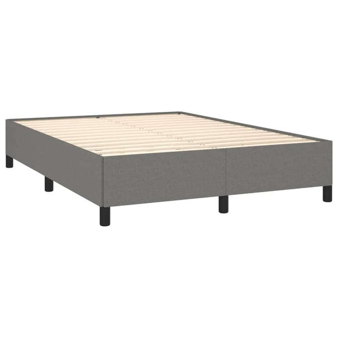 vidaXL - Bedframe - zonder - matras - stof - donkergrijs - 140x190 - cm