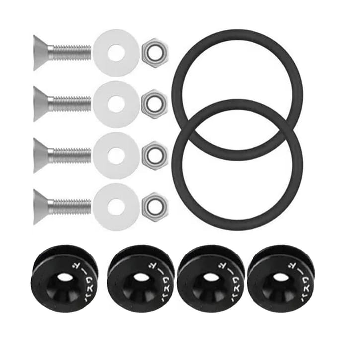 Kit Attaches Rapides JDM Complet Haute Résistance Surface Anodisée pour Voiture Noir noir