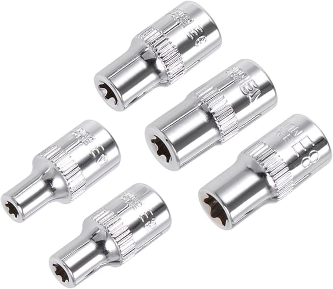 Complete Torx Steeksleutel Set 1/4 Inch Drive E4 - E8, 5-delig Cr-V Staal voor DIY Klussen en Reparaties