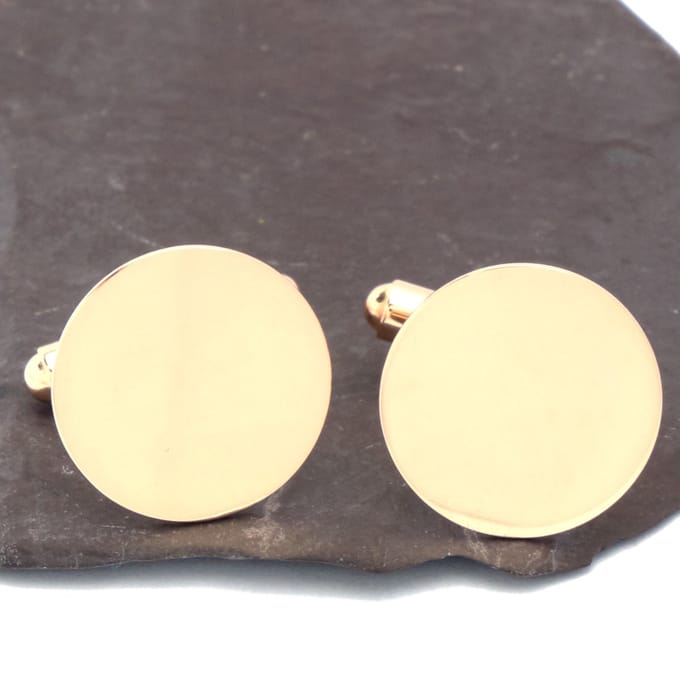 Manchetknopen - Echt Zilver 925 Rond Rose Goud Spiegelend