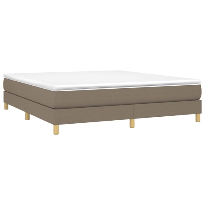 vidaXL - Boxspring - bed - stof - taupe - 180x200 - cm