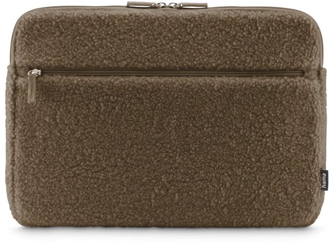 Hama Cozy laptopsleeve - 14,1inch geschikt tot 15,6 - Zachte teddy afwerking - Mocca