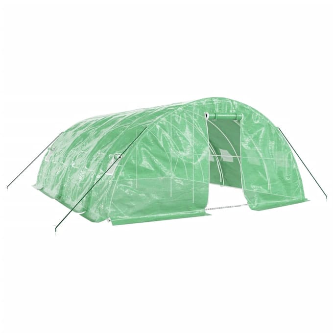 vidaXL - Tuinkas - met - stalen - frame - 30 - m² - 6x5x2,3 - m - groen