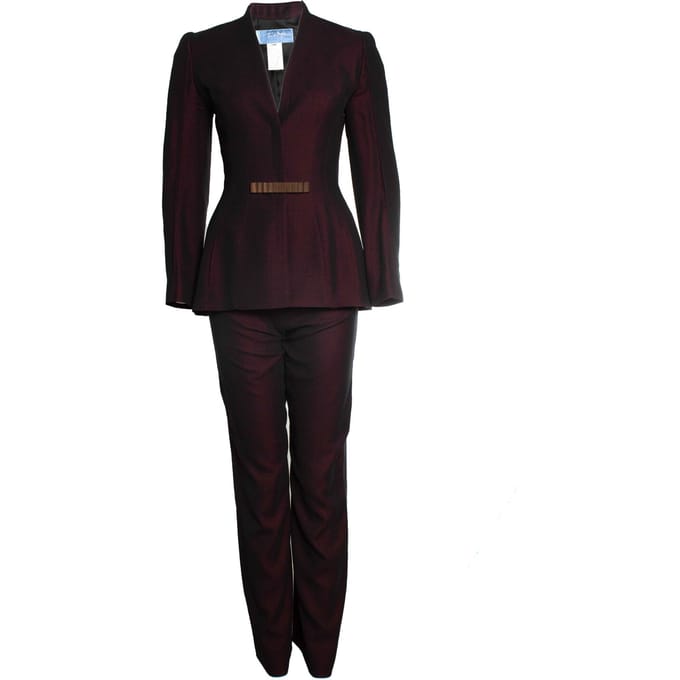 Thierry Mugler, bordeaux kleurige blended pak