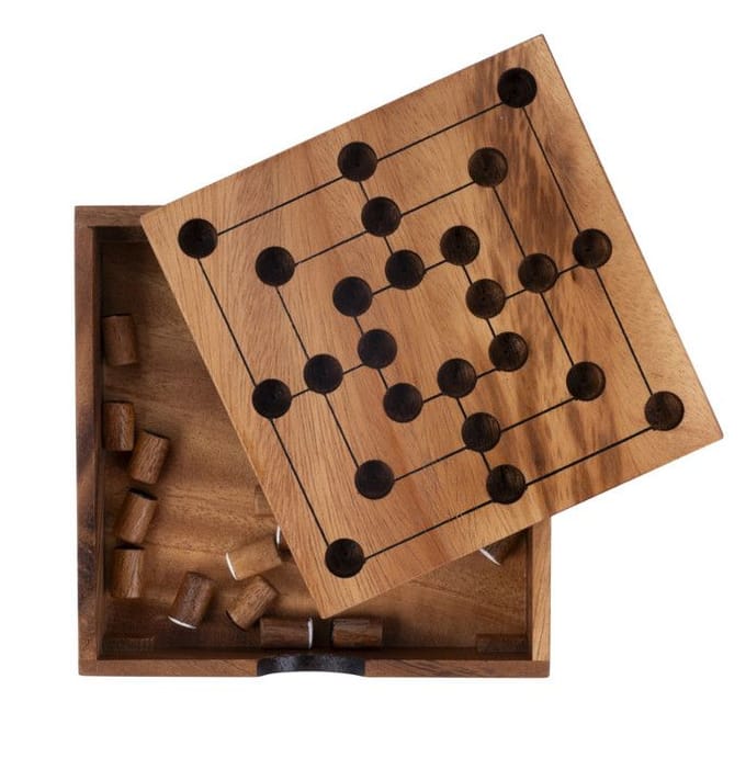 Jeu de société - ENGELHART - Marelle - Bois d'Acacia - Écologique - 2 joueurs - 6 ans et plus marron