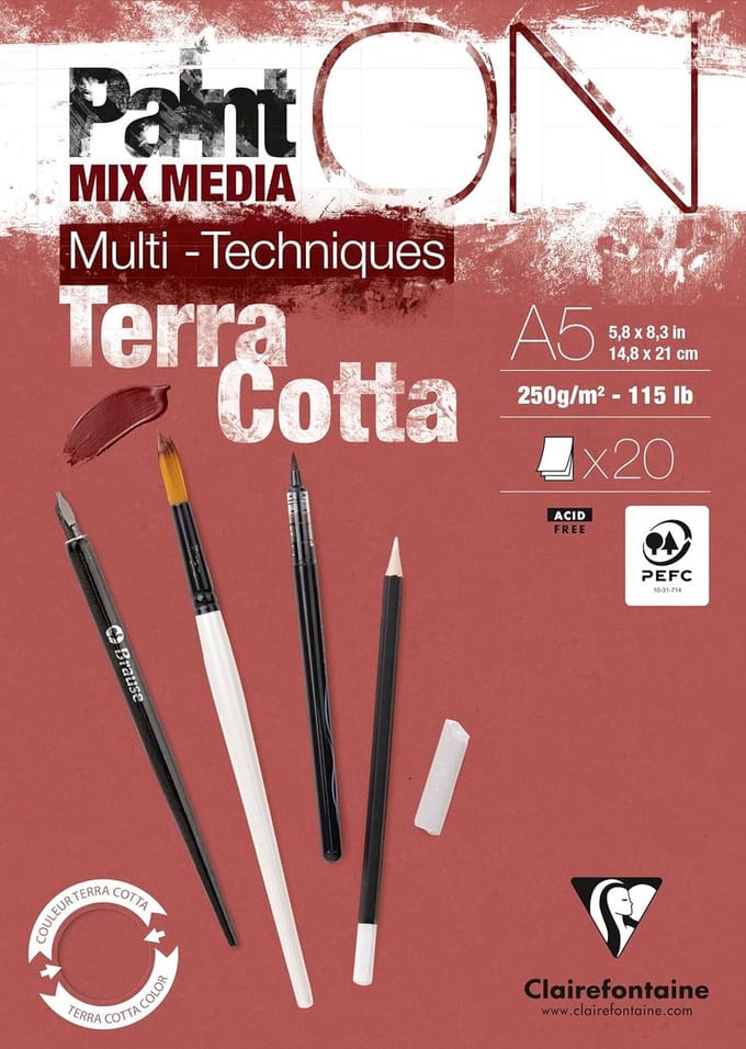 PaintON TERRACOTTA Gelijmd Blok A5, 20 vellen