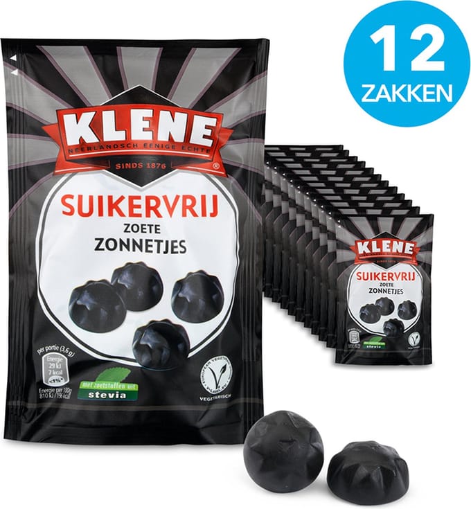 Klene Zoete Zonnetjes - suikervrij - 110g x 12