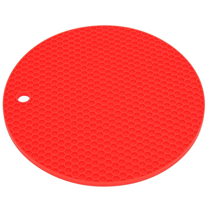 Ronde Vorm Mat Voedselkwaliteit Verdikte Siliconen Placemat Isolatie Pad Magnetron Ovenmat Rood rood