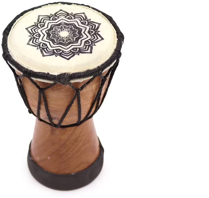 Mini Handgemaakte Djembé-Trommel - Met Brede Bovenkant - 15x9cm