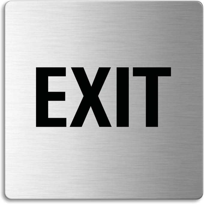 Exit Deurbordje Staal Zelfklevend Vierkant 85x85 mm