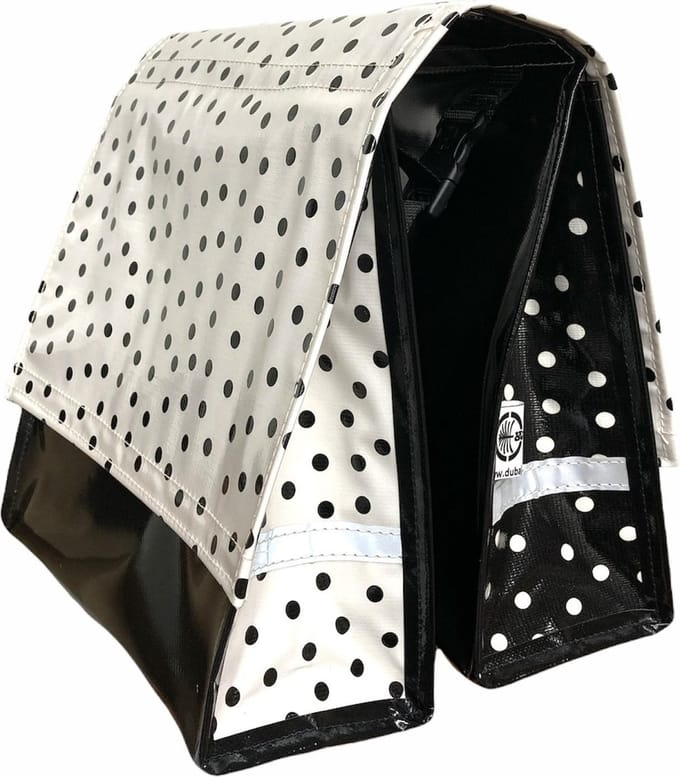 Du Baj Mexi Kidz - Dubbele Kinderfietstas - Polka White S