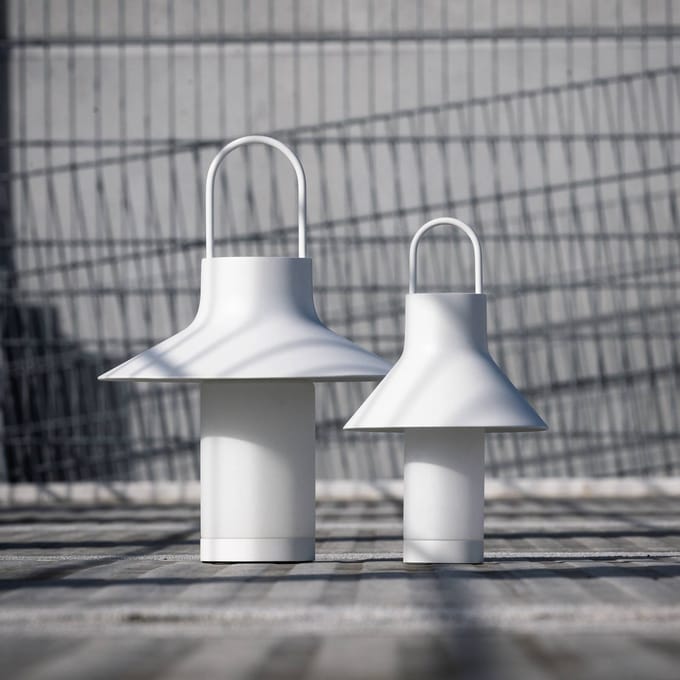LOOM DESIGN LED tafellamp op accu Shadow Small, wit, IP65